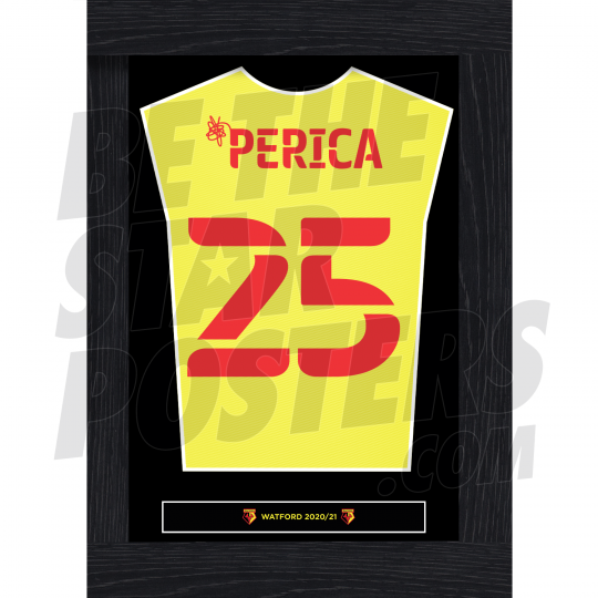 Perica Watford FC Framed Shirt Poster 20/21