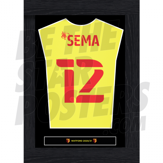 Sema Watford FC Framed Shirt Poster 20/21