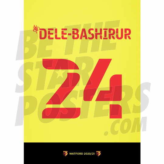 Dele-Bashiru Watford FC Shirt Poster 20/21