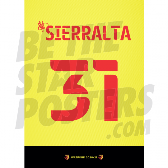 Sierralta Watford FC Shirt Poster 20/21