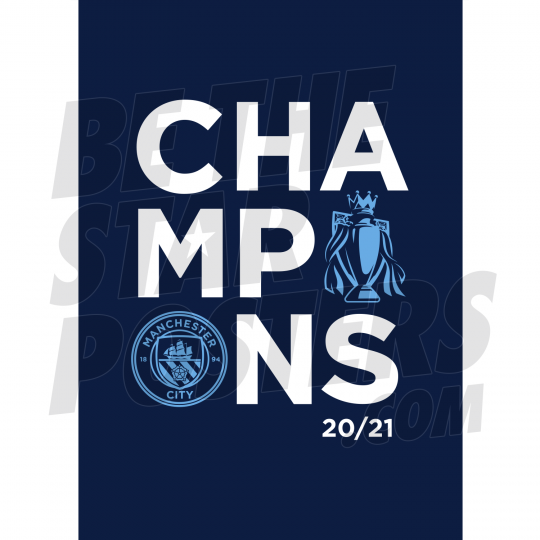 Champions Dark 20/21 Manchester City Poster A3