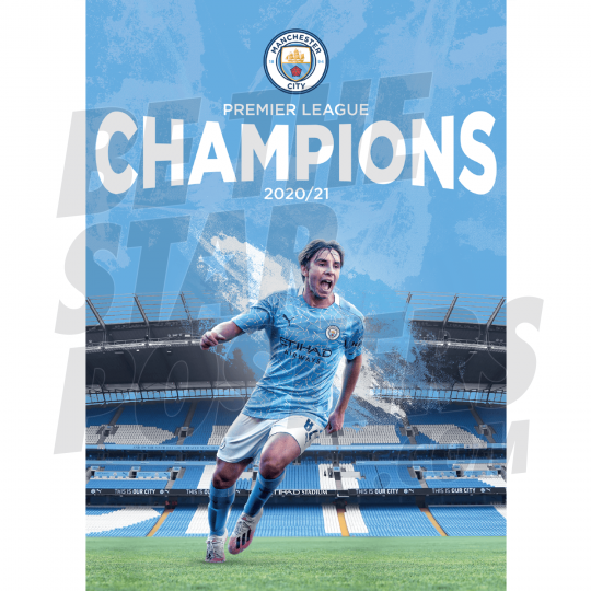Adrian Bernabe Man City Champions Poster A3 20/21