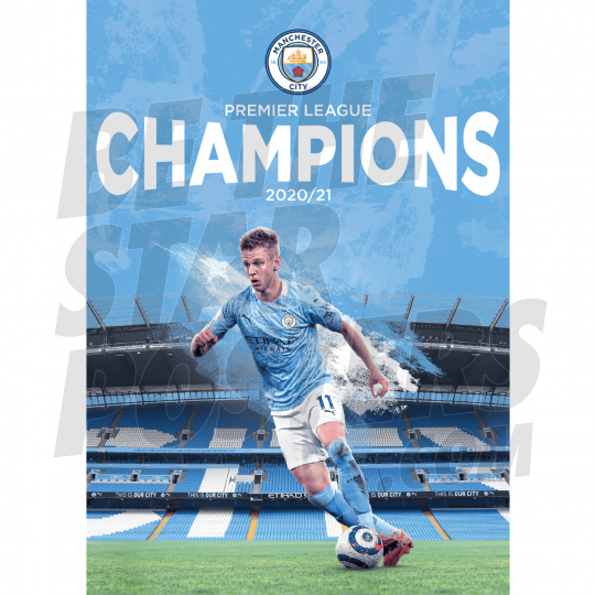 Zinchenko Man City Champions Poster A3 20/21
