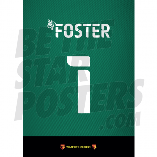 Foster Watford FC Shirt Poster A4 20/21