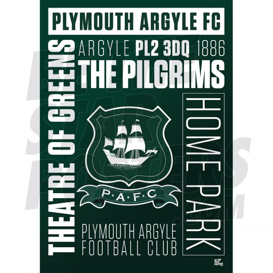 Plymouth Argyle FC A2 Word Poster