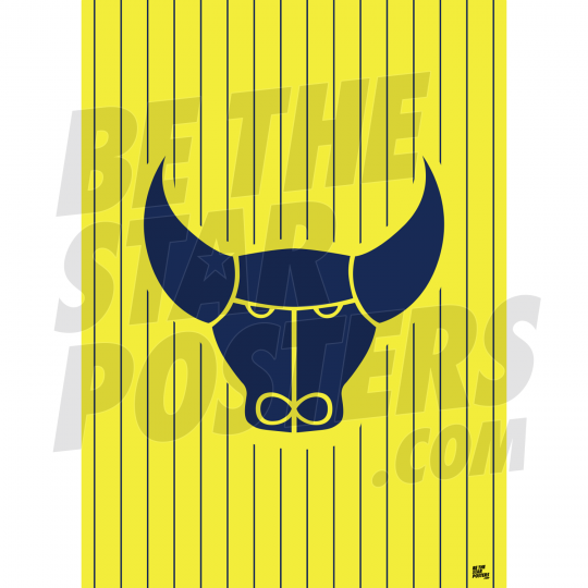 Oxford United FC Yellow Pin Stripe Crest A3 Poster