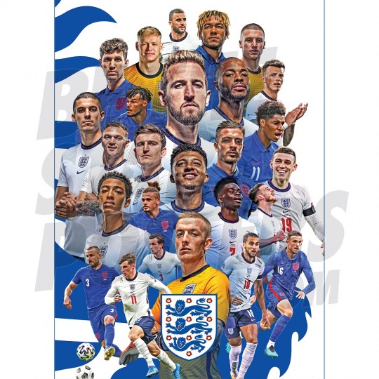 England Squad Montage Poster A2 20/21