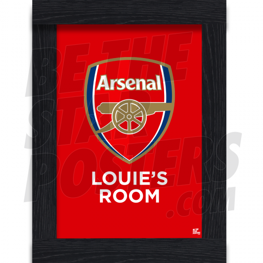 Arsenal FC Personalised Bedroom Crest A3 Framed