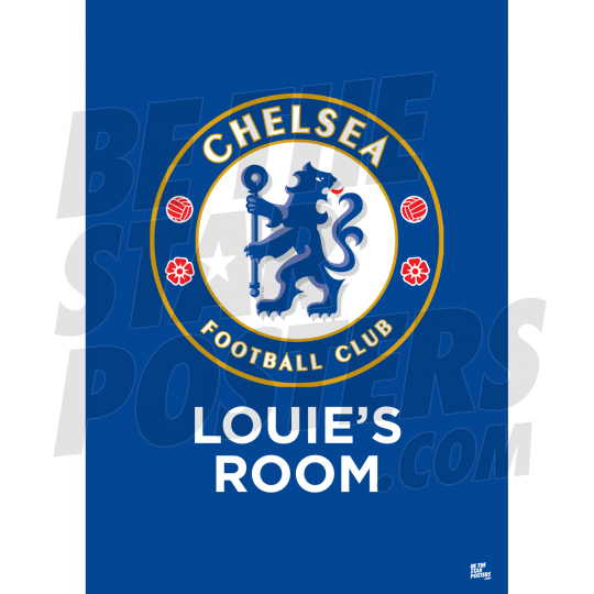 Chelsea FC Personalised Bedroom Crest A3 Unframed