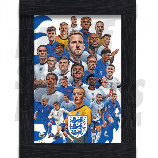 England Squad Montage Framed Poster A3 20/21