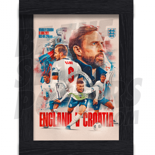 England Match Day Art vs Croatia A3 Ltd Ed Print