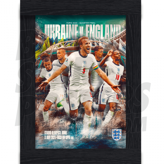 England Match Day Art vs Ukraine A3 Ltd Ed Print