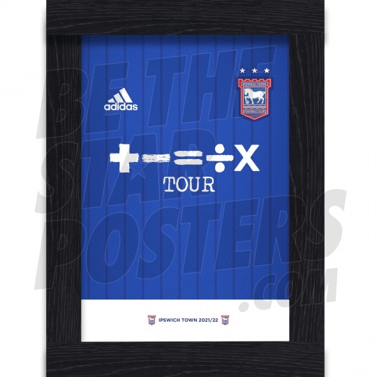 Ipswich Town FC Home Shirt Framed Poster A4 21/22