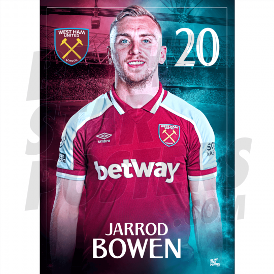 Bowen West Ham United Headshot Poster A4 21/22