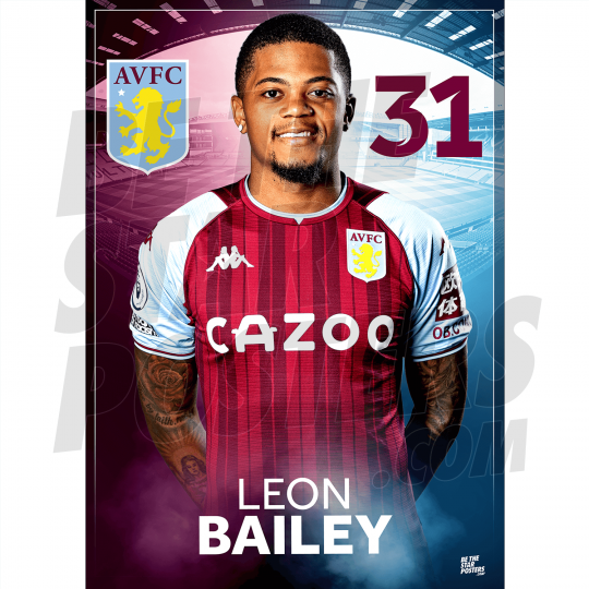 Bailey Aston Villa FC Headshot Poster A3 21/22