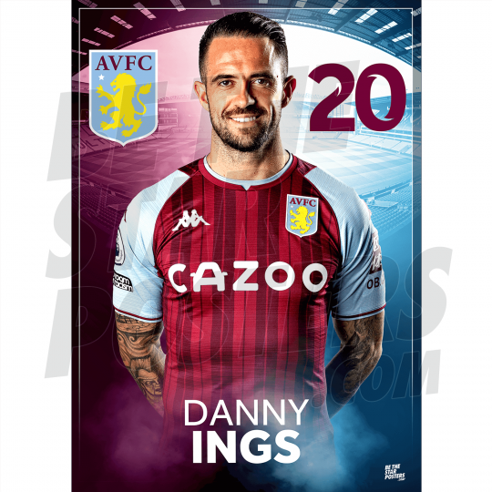 Ings Aston Villa FC Headshot Poster A3 21/22