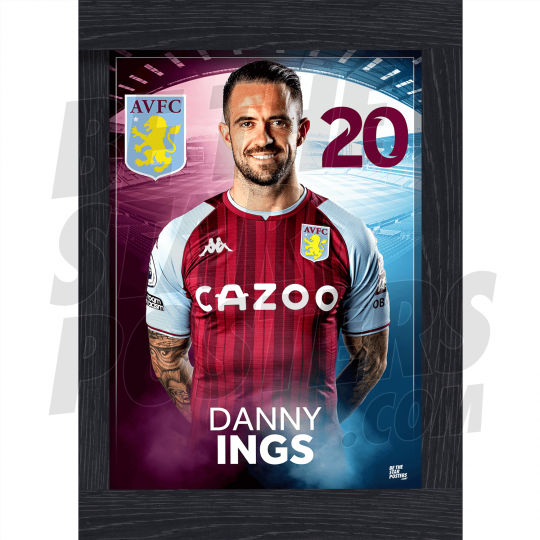 Ings Aston Villa Framed Headshot Poster A4 21/22