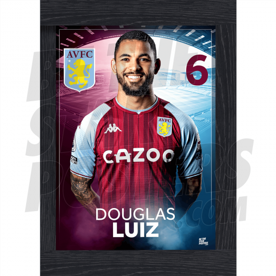 Luiz Aston Villa Framed Headshot Poster A4 21/22