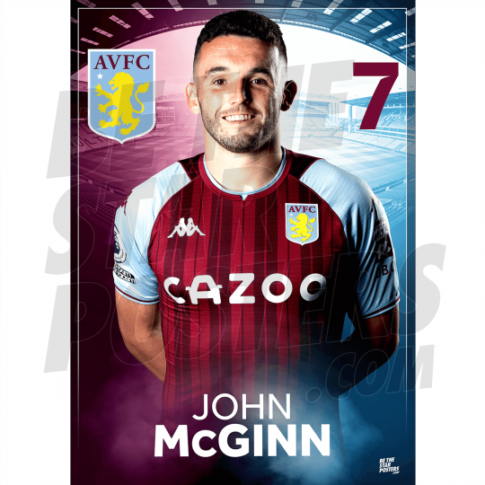 McGinn Aston Villa FC Headshot Poster A3 21/22