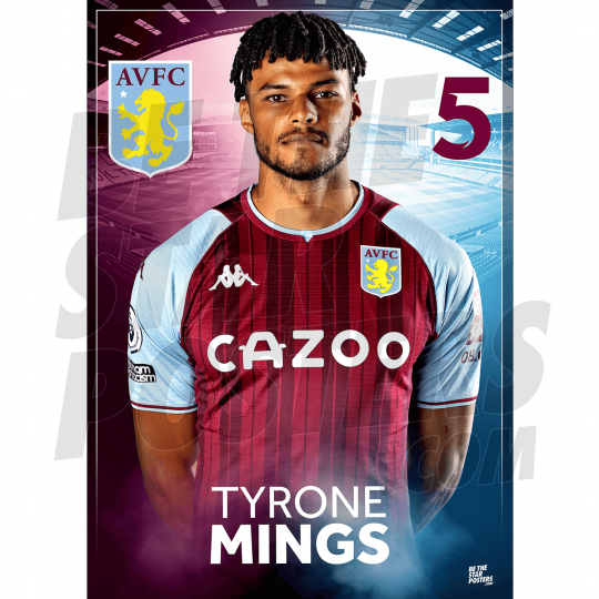 Mings Aston Villa FC Headshot Poster A3 21/22