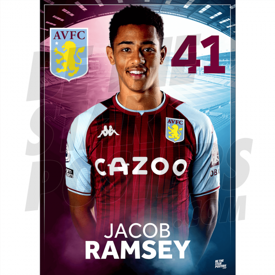 Ramsey Aston Villa FC Headshot Poster A4 21/22