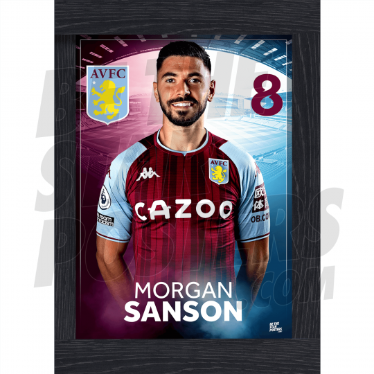 Sanson Aston Villa Framed Headshot Poster A3 21/22