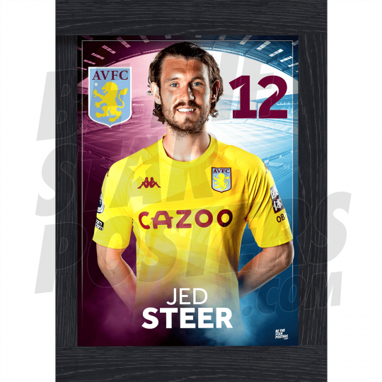 Steer Aston Villa Framed Headshot Poster A4 21/22