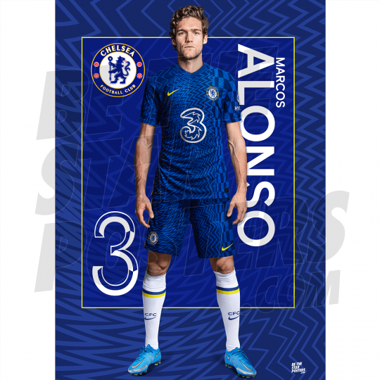Alonso Chelsea FC Headshot Poster A4 21/22