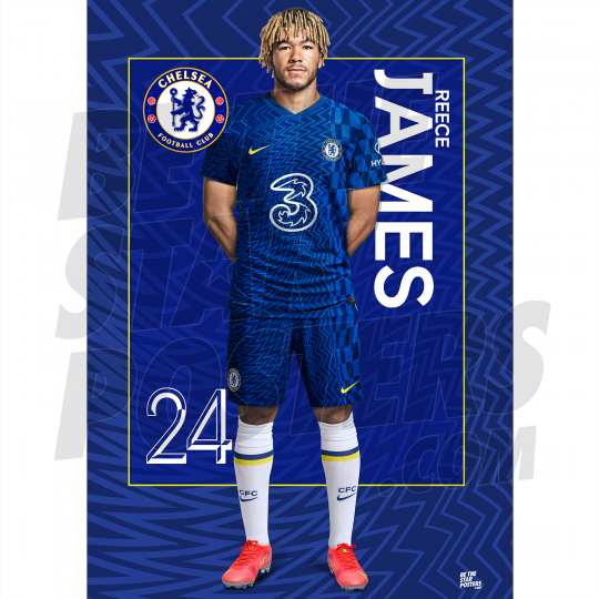 James Chelsea FC Headshot Poster A4 21/22