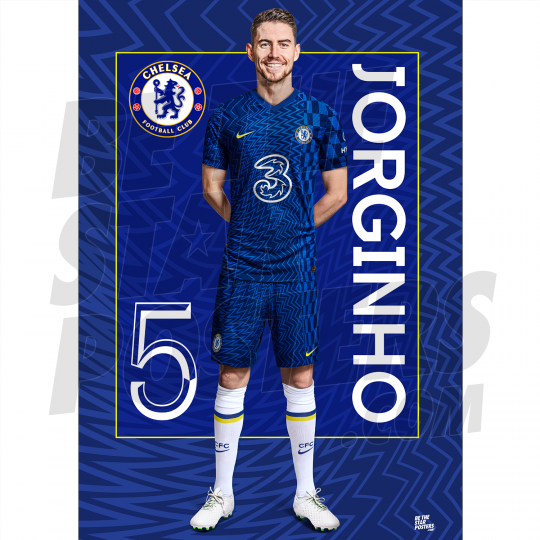 Jorginho Chelsea FC Headshot Poster A4 21/22