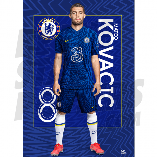 Kovacic Chelsea FC Headshot Poster A3 21/22