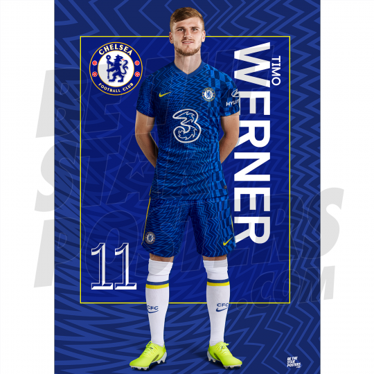 Werner Chelsea FC Headshot Poster A4 21/22