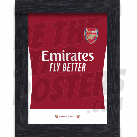 Arsenal FC Home Shirt Framed Poster A3 21/22