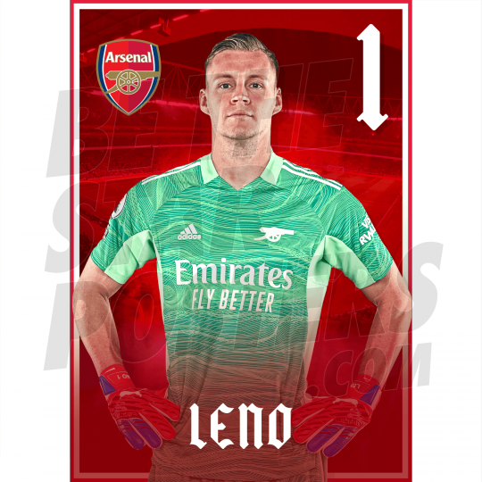 Leno Arsenal FC Headshot Poster A4 21/22