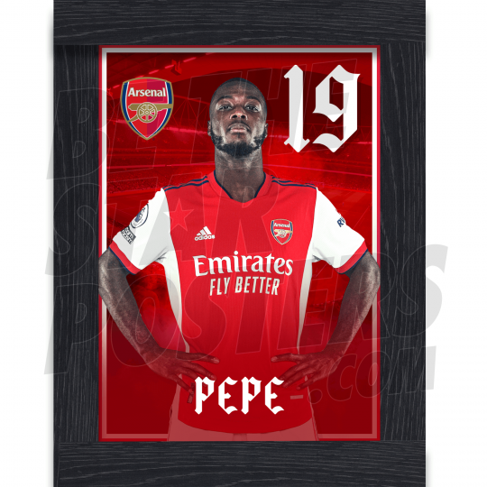 Pepe Arsenal Framed Headshot Poster A4 21/22