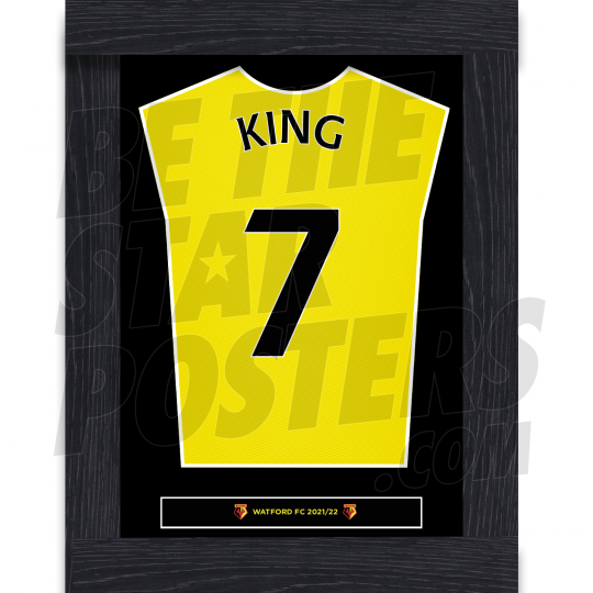 King Watford FC Framed Shirt Poster A4 21/22