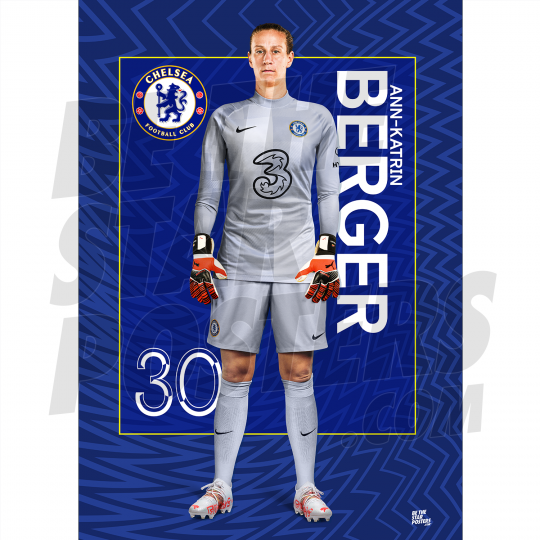 Berger Chelsea FC Headshot Poster A4 21/22