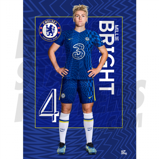 Bright Chelsea FC Headshot Poster A3 21/22
