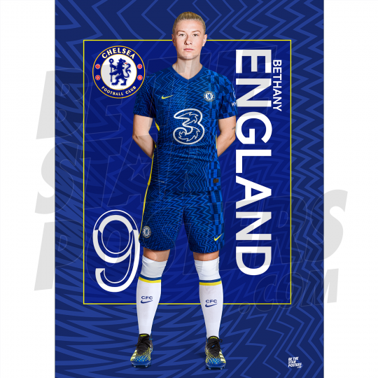 England Chelsea FC Headshot Poster A4 21/22
