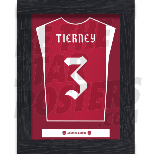 Tierney Arsenal Home Shirt Framed Poster A4 21/22