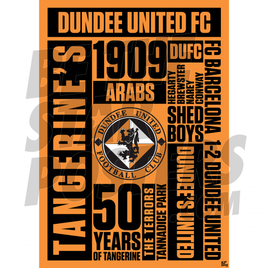 Dundee United Word A3 Poster 19/20
