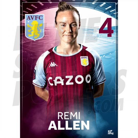 Allen Aston Villa FC Headshot Poster A4 21/22