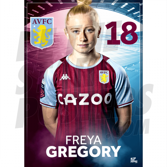 Gregory Aston Villa FC Headshot Poster A3 21/22