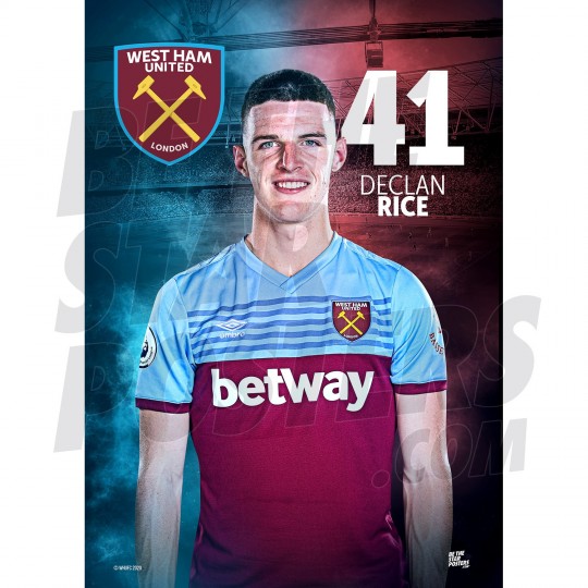 West Ham United FC Rice A3 Poster 20/21