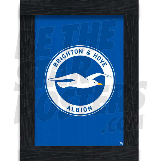 Brighton & Hove Albion FC Crest Framed A4 Poster