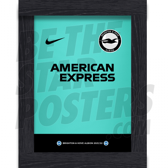 Brighton FC Away Shirt Framed Poster A3 21/22