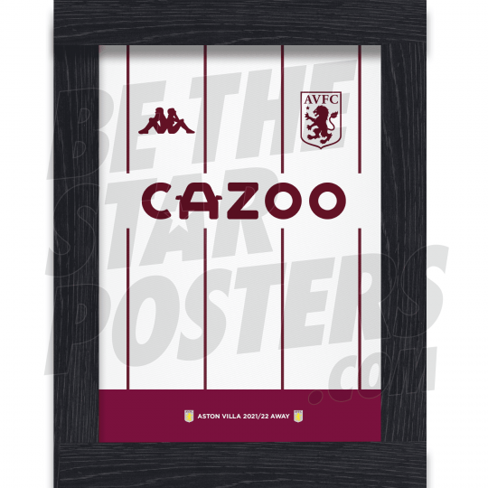 Aston Villa FC Away Shirt Framed Poster A3 21/22