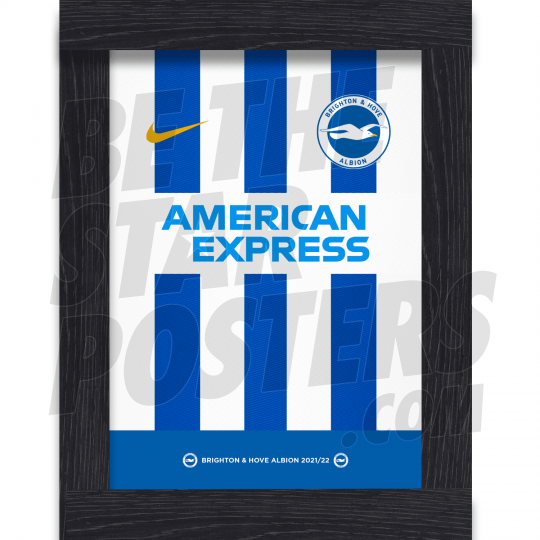 Brighton FC Home Shirt Framed Poster A3 21/22