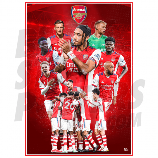 Arsenal FC Squad Montage A4 Poster