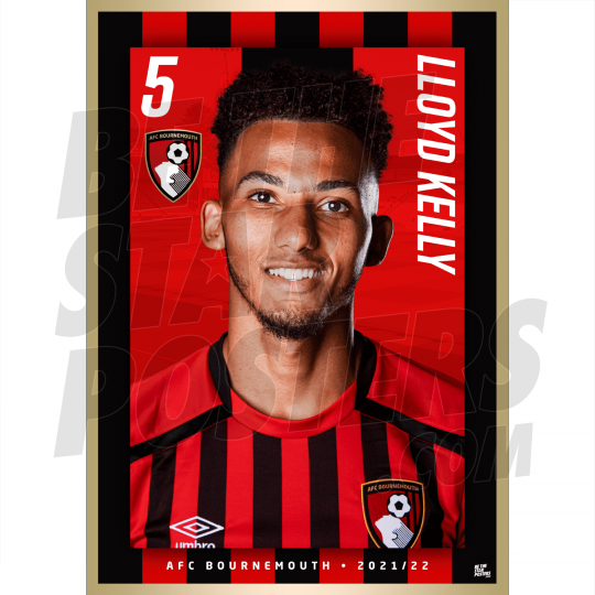 Kelly AFC Bournemouth Headshot Poster A4 21/22